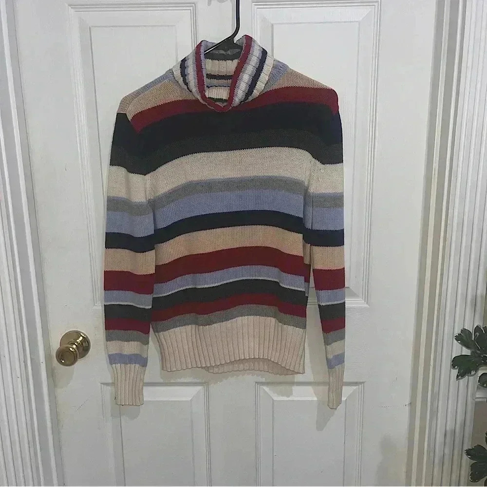 TOMMY HILFIGER LONG SLEEVE STRIPED WOMENS SWEATER